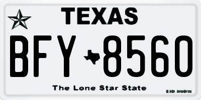 TX license plate BFY8560