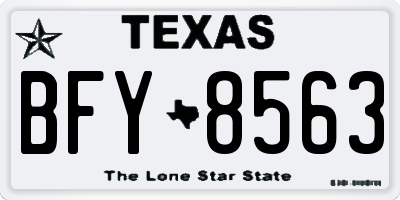 TX license plate BFY8563