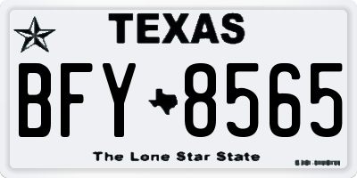 TX license plate BFY8565