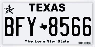 TX license plate BFY8566
