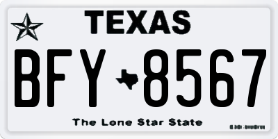 TX license plate BFY8567