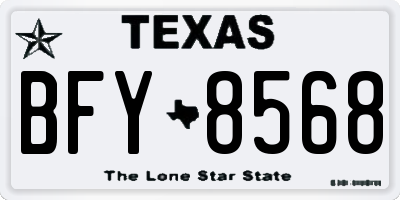 TX license plate BFY8568