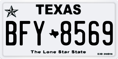 TX license plate BFY8569