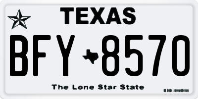 TX license plate BFY8570