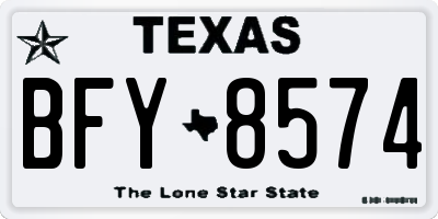 TX license plate BFY8574