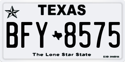 TX license plate BFY8575