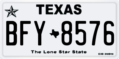 TX license plate BFY8576