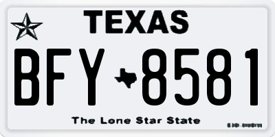 TX license plate BFY8581