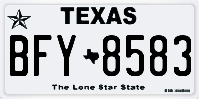 TX license plate BFY8583