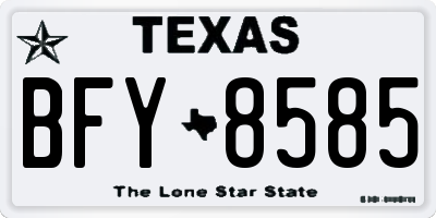 TX license plate BFY8585