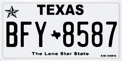 TX license plate BFY8587