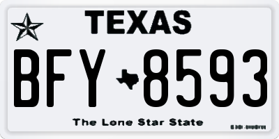 TX license plate BFY8593