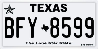 TX license plate BFY8599