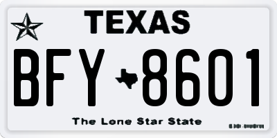 TX license plate BFY8601