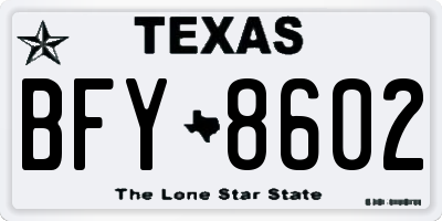 TX license plate BFY8602