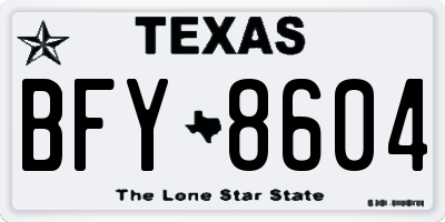 TX license plate BFY8604
