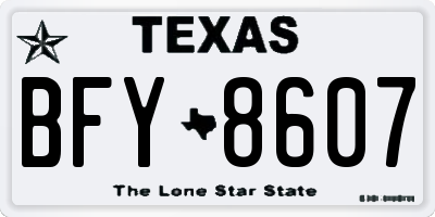 TX license plate BFY8607