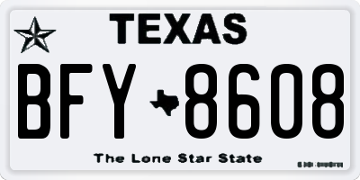 TX license plate BFY8608