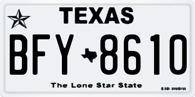 TX license plate BFY8610