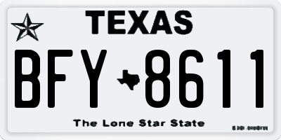 TX license plate BFY8611