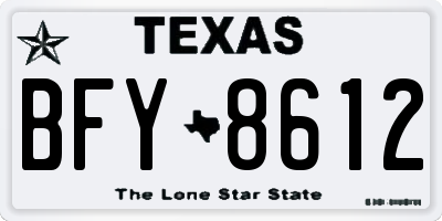 TX license plate BFY8612