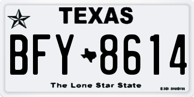 TX license plate BFY8614