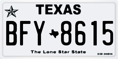 TX license plate BFY8615
