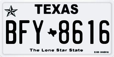 TX license plate BFY8616
