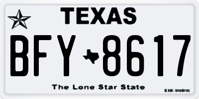 TX license plate BFY8617