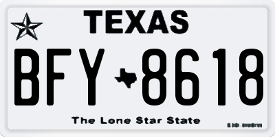 TX license plate BFY8618