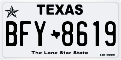 TX license plate BFY8619