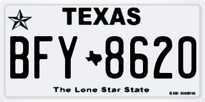 TX license plate BFY8620