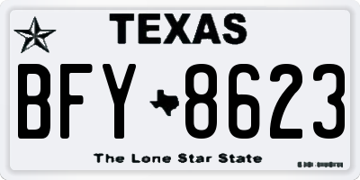 TX license plate BFY8623