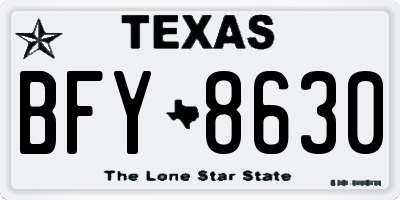 TX license plate BFY8630