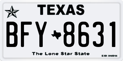 TX license plate BFY8631