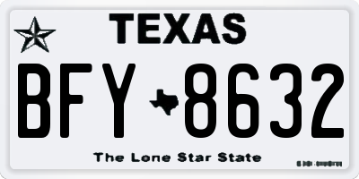 TX license plate BFY8632