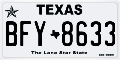 TX license plate BFY8633