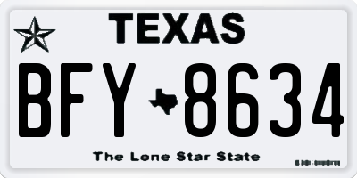 TX license plate BFY8634
