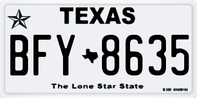 TX license plate BFY8635