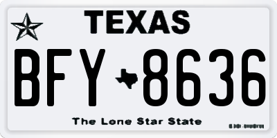 TX license plate BFY8636