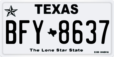 TX license plate BFY8637