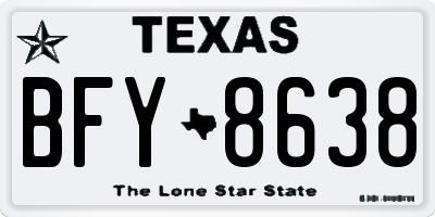 TX license plate BFY8638