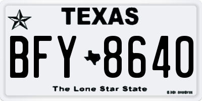 TX license plate BFY8640