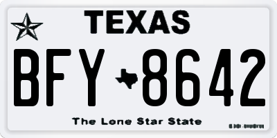 TX license plate BFY8642