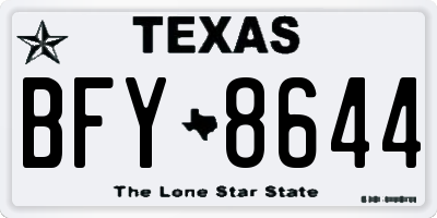 TX license plate BFY8644