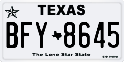 TX license plate BFY8645