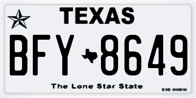 TX license plate BFY8649
