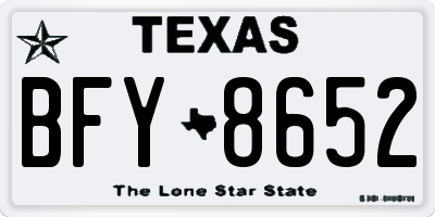 TX license plate BFY8652