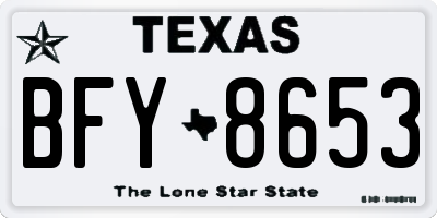 TX license plate BFY8653