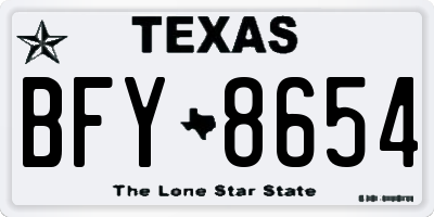 TX license plate BFY8654
